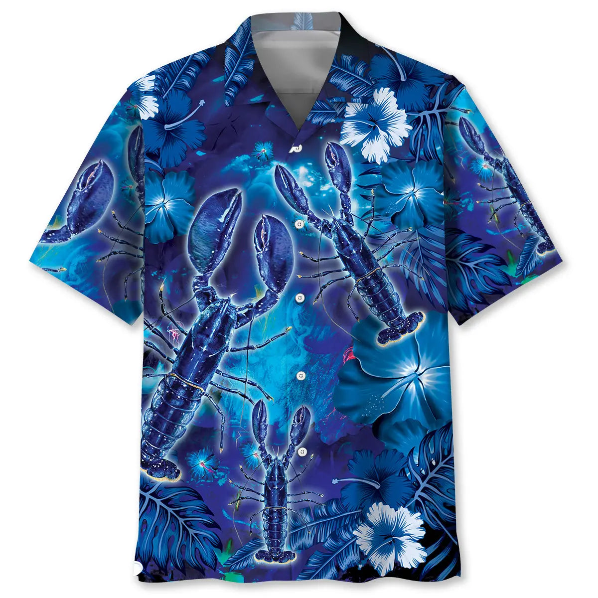 Tropical Lobster Hawaiian Shirt For Island Vacations, Weekend Events, And Relaxed Everyday Outfits