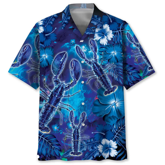 Tropical Lobster Hawaiian Shirt For Island Vacations, Weekend Events, And Relaxed Everyday Outfits