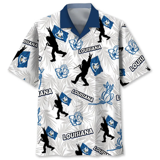 Louisiana Bigfoot Hawaiian Shirt For Resort Trips, Coastal Parties, And Warm Weather Style