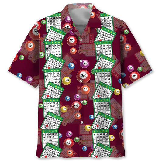 Lucky Bingo Hawaiian Shirt For Summer Vacation, Beach Travel, And Casual Wear