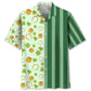 Lucky Green Irish Saint Patrick's Day Hawaiian Shirt For Coastal Travel, Casual Events, And Comfortable Summer Wear
