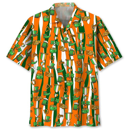 Lucky Irish Saint Patrick's Day Hawaiian Shirt For Island Vacations, Resort Wear, And Relaxed Seasonal Style