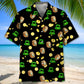 Neon Lucky Irish Saint Patrick's Day Hawaiian Shirt For Island Vacations, Resort Wear, And Relaxed Seasonal Style