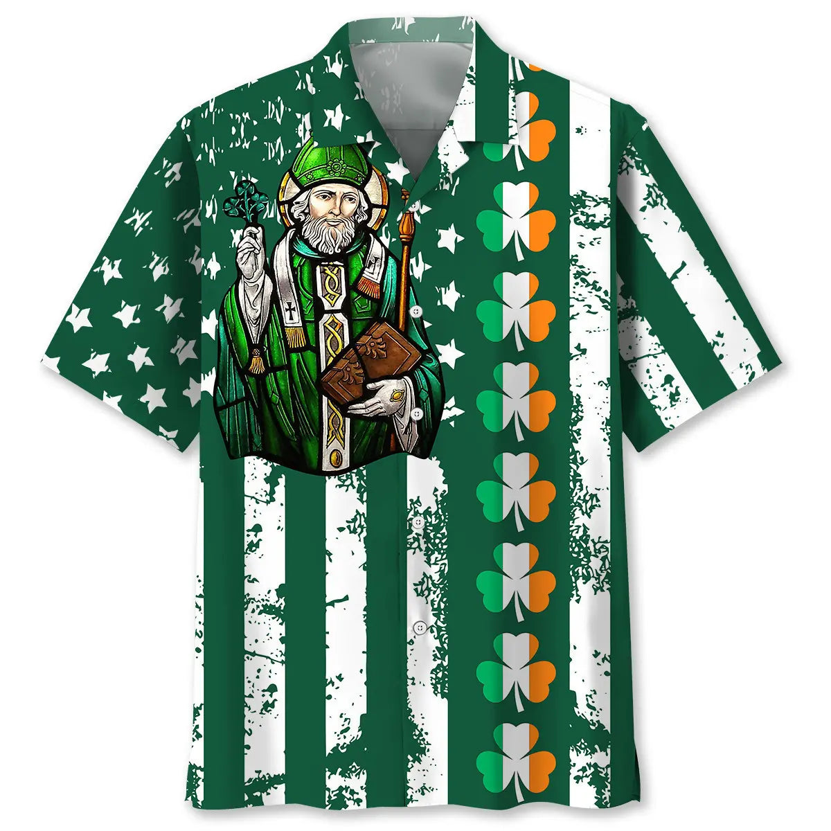 Vintage Lucky Irish Saint Patrick's Day Hawaiian Shirt For Resort Trips, Coastal Parties, And Warm Weather Style