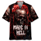 Fiery Monster Skull Hawaiian Shirt For Poolside Gathering And Casual Wear