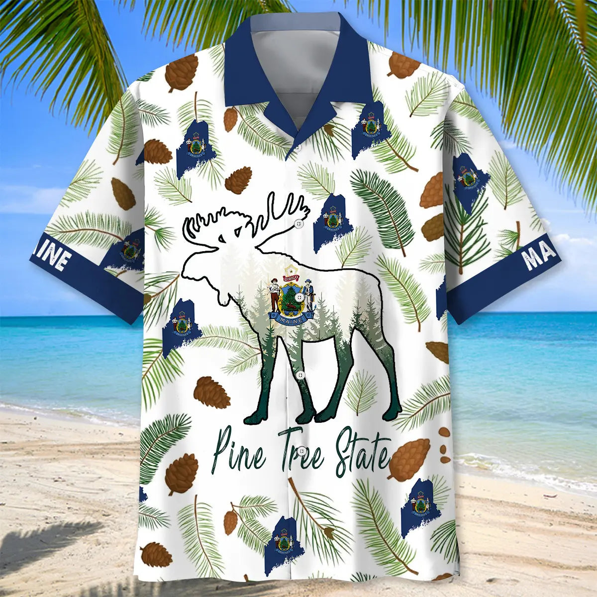 Maine Pine Tree State Hawaiian Shirt For Poolside Gathering And Thoughtful Gifting
