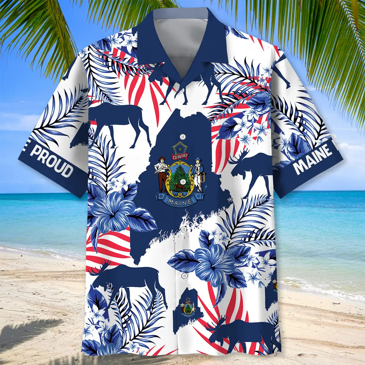 Maine Proud Hawaiian Shirt For Beachside Event And Vacation Style