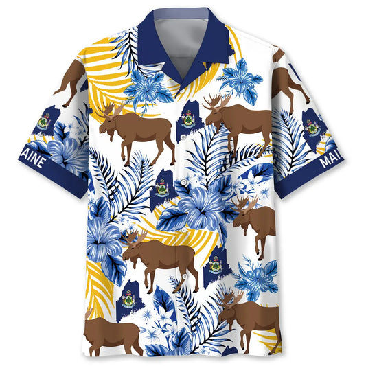 Maine State Proud Hawaiian Shirt For Island Adventure And Casual Outdoor Style