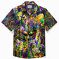 Mardi Gras Holiday Mask Hawaiian Shirt For Summer Vacation, Beach Travel, And Casual Wear