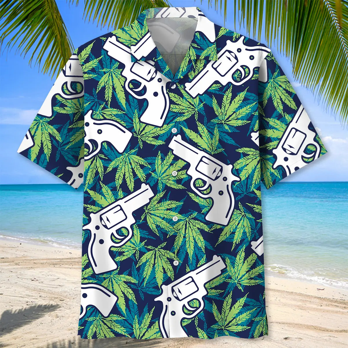 Botanical Leaf Western Gear Hawaiian Shirt For Tropical Holiday, Beach Travel, And Weekend Wear