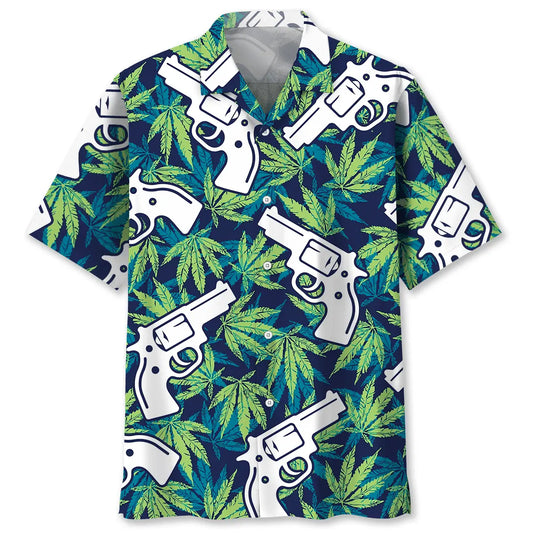 Botanical Leaf Western Gear Hawaiian Shirt For Beach Travel And Vacation Style