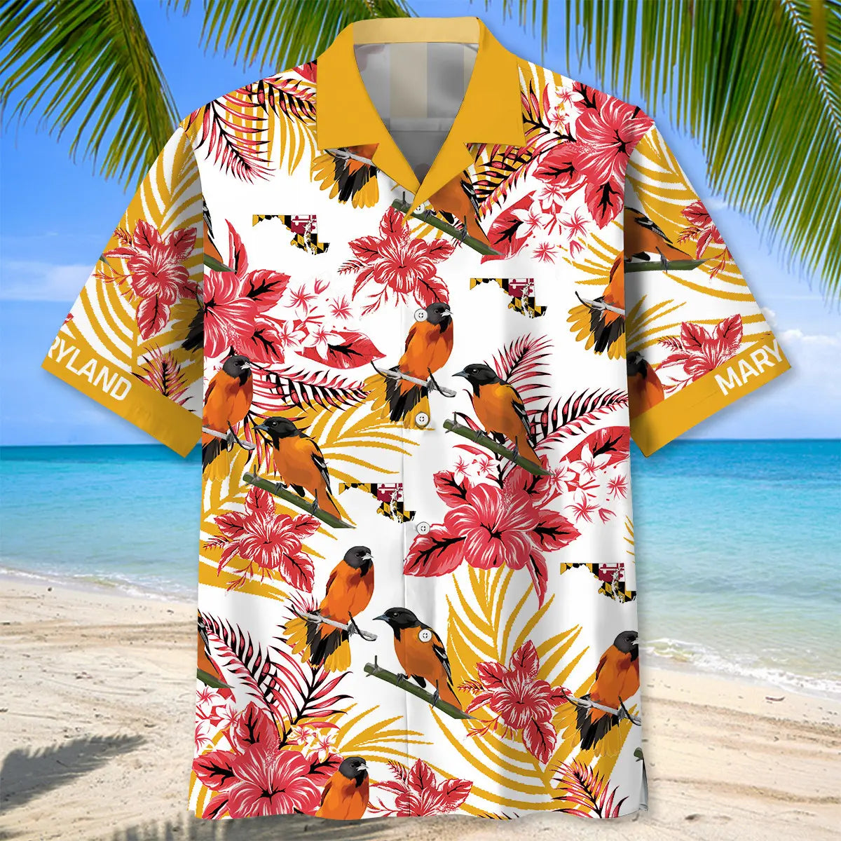 Maryland State Proud Hawaiian Shirt For Beachside Event, Beach Travel, And Weekend Wear