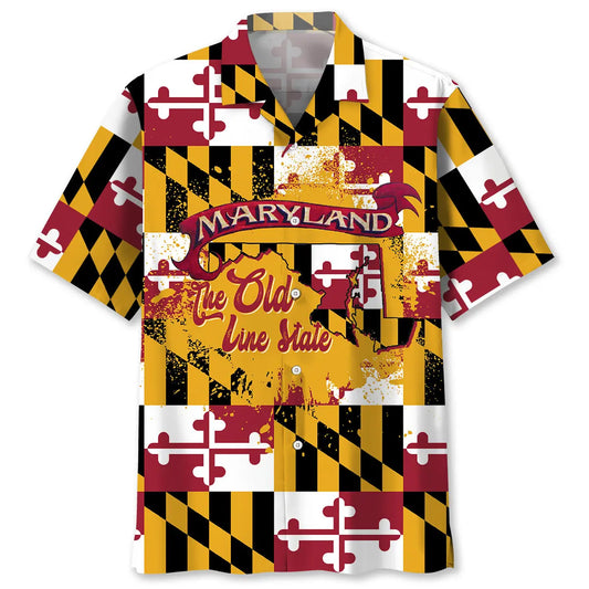 Maryland State Humor Hawaiian Shirt For Beach Travel, Coastal Adventure, And Casual Wear