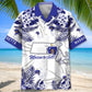 Massachusetts Heritage Hawaiian Shirt For Summer Vacation, Beach Travel, And Casual Wear