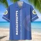 Massachusetts Heritage Hawaiian Shirt For Island Vacations, Resort Wear, And Relaxed Seasonal Style