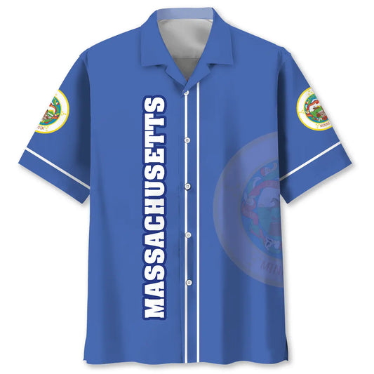 Massachusetts Heritage Hawaiian Shirt For Island Vacations, Resort Wear, And Relaxed Seasonal Style