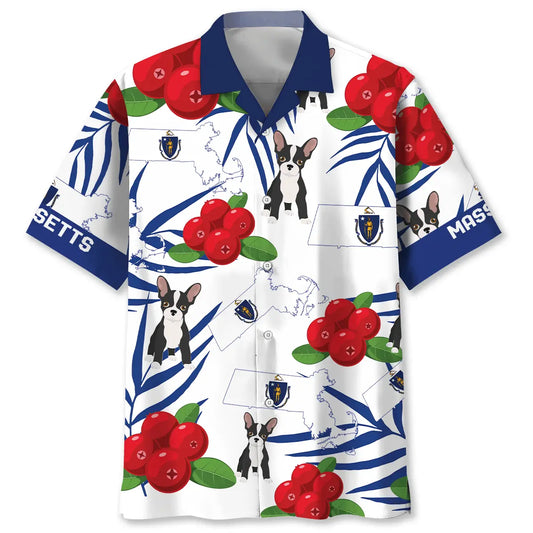 Massachusetts State Proud Hawaiian Shirt For Family Vacation, Relaxed Getaway, And Comfortable Travel Wear
