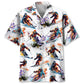 Master Skiing Hawaiian Shirt For Summer Vacation, Beach Travel, And Casual Wear