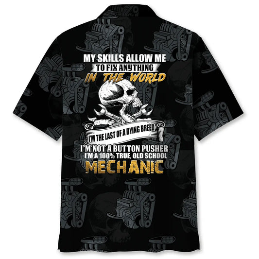 Skilled Mechanic Workshop Graphic Hawaiian Shirt For Beach Days, Summer Outings, And Thoughtful Gift Giving