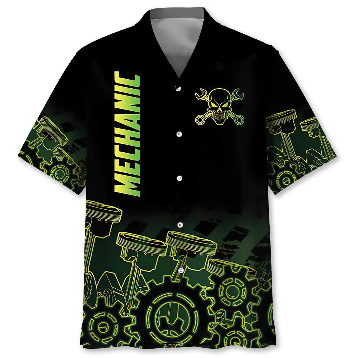 Mechanic Neon Hawaiian Shirt For Family Vacation, Cruise Journey, And Thoughtful Gifting
