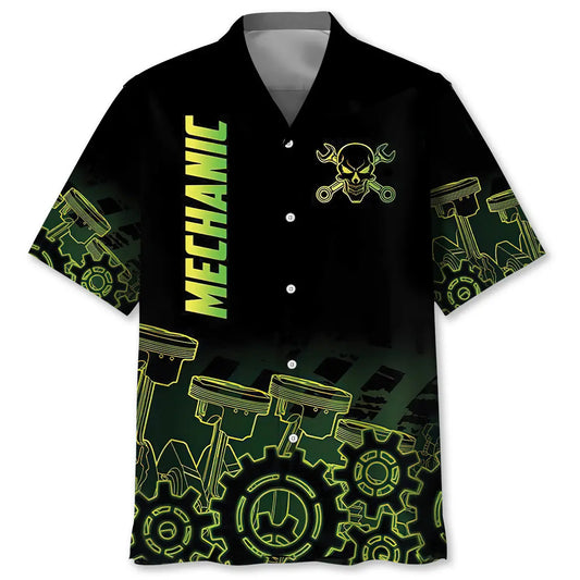 Mechanic Neon Hawaiian Shirt For Family Vacation, Cruise Journey, And Thoughtful Gifting
