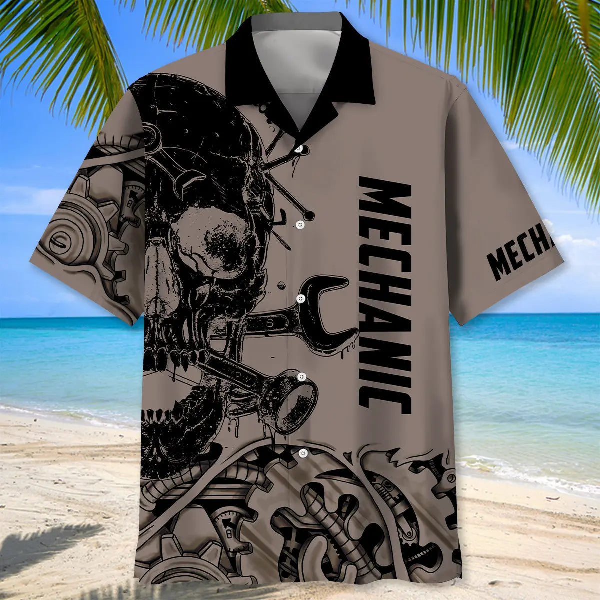 Mechanic Skull Hawaiian Shirt For Island Adventure And Relaxed Resort Style