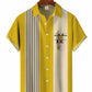 Retro 50S Geometric Bowling Hawaiian Shirt For Coastal Travel, Casual Events, And Comfortable Summer Wear