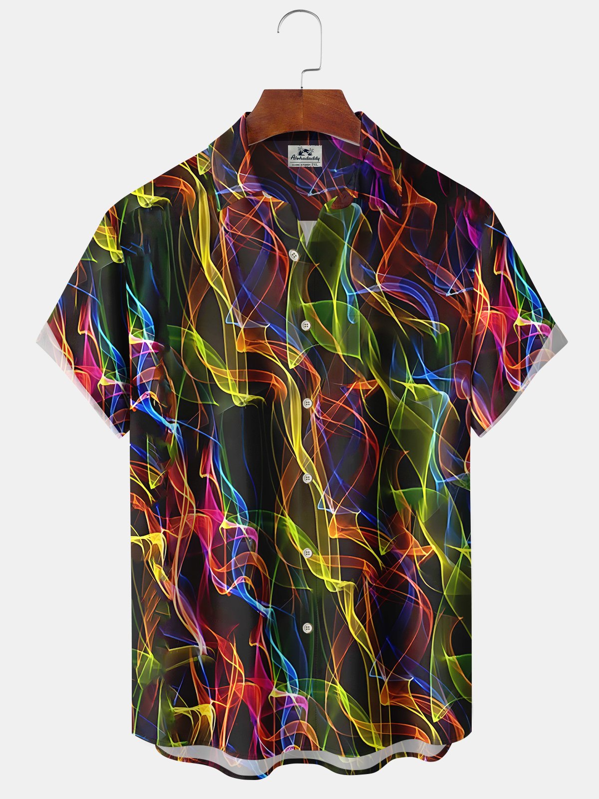 Abstract Colorful Hawaiian Shirt For Resort Trips, Coastal Parties, And Warm Weather Style