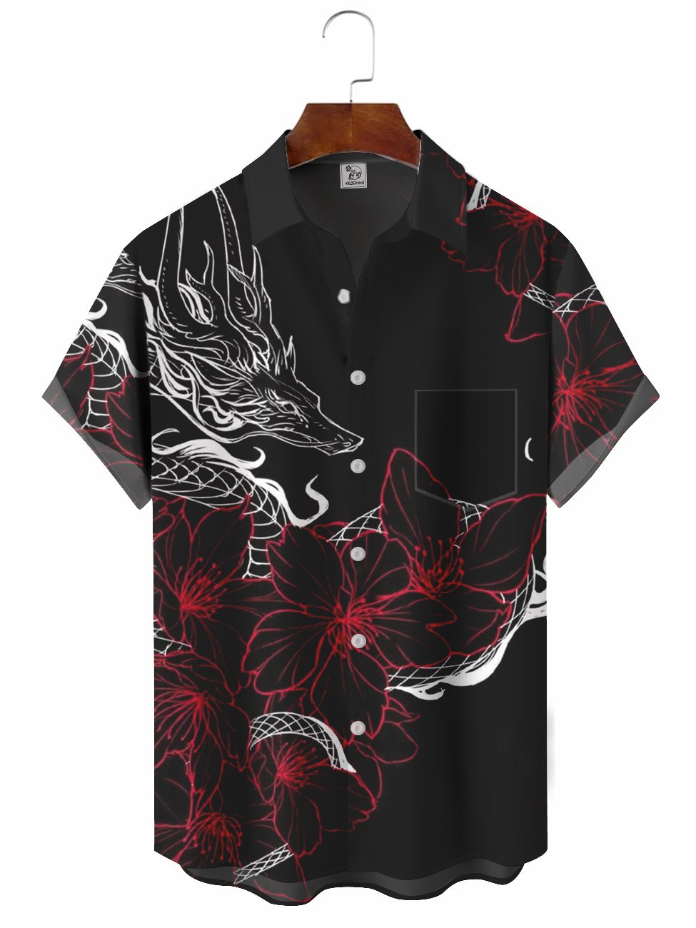 Abstract Eastern Dragon Illustration Hawaiian Shirt For Island Vacations, Casual Events, And Distinctive Seasonal Style