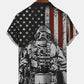 American Flag Soldier Hawaiian Shirt For Tropical Holidays, Outdoor Gatherings, And Everyday Comfort