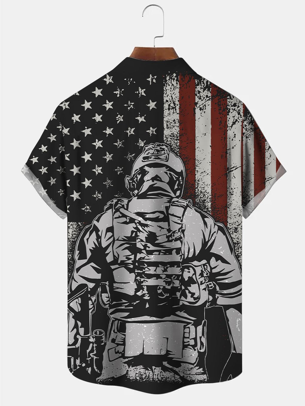 American Flag Soldier Hawaiian Shirt For Tropical Holidays, Outdoor Gatherings, And Everyday Comfort