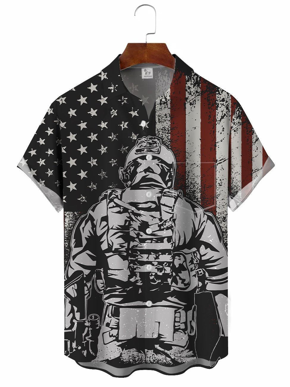 American Flag Soldier Hawaiian Shirt For Tropical Holidays, Outdoor Gatherings, And Everyday Comfort