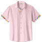 Colorful Floral Solid Patch Hawaiian Shirt For Resort Trips, Coastal Parties, And Warm Weather Style