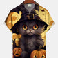 Halloween Vintage Beach Vacation Holiday Cat Hawaiian Shirt For Beach Days, Summer Outings, And Thoughtful Gift Giving