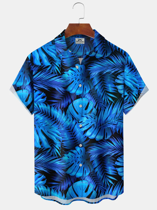 Blue Leaves Hawaiian Shirt For Beach Days, Summer Outings, And Thoughtful Gift Giving