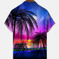 Blue Violet Gradient Coco Hawaiian Shirt For Resort Trips, Coastal Parties, And Warm Weather Style