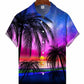 Blue Violet Gradient Coco Hawaiian Shirt For Resort Trips, Coastal Parties, And Warm Weather Style