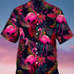 Botanical Flamingo Hawaiian Shirt For Tropical Holidays, Outdoor Gatherings, And Everyday Comfort