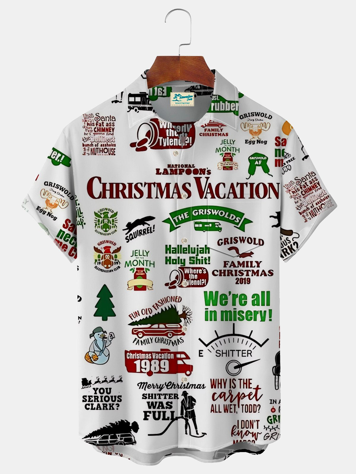 Vintage Christmas Vacation Family Holiday Hawaiian Shirt For Summer Vacation, Beach Travel, And Casual Wear