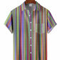 Coloful Stripes Hawaiian Shirt For Beach Days, Summer Outings, And Thoughtful Gift Giving
