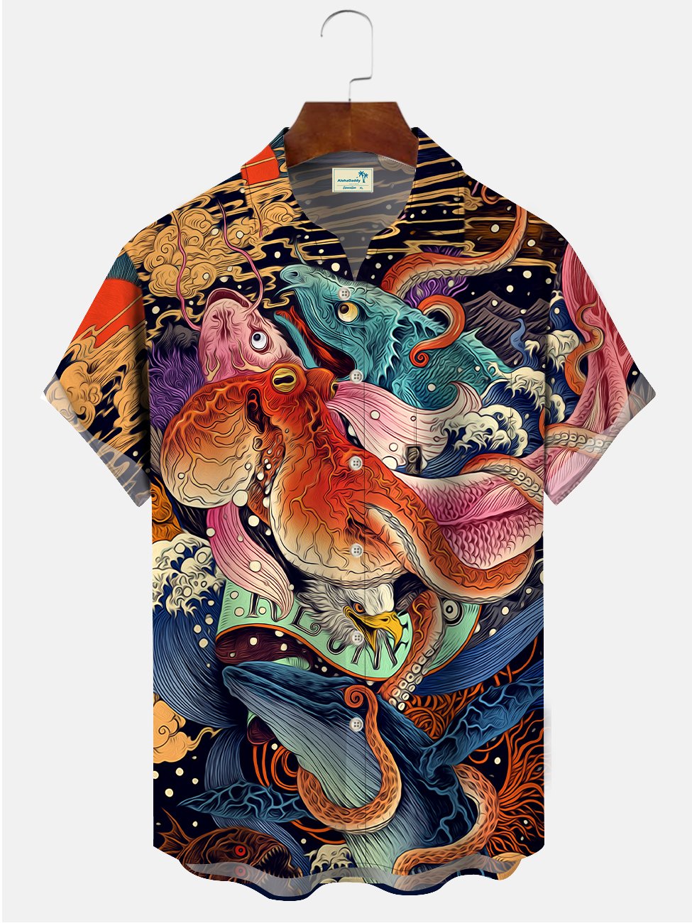 Estern Pattern Hawaiian Shirt For Tropical Holidays, Outdoor Gatherings, And Everyday Comfort