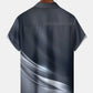 Geometric Gradient Line Holiday Palm Tree Hawaiian Shirt For Summer Vacation, Beach Travel, And Casual Wear