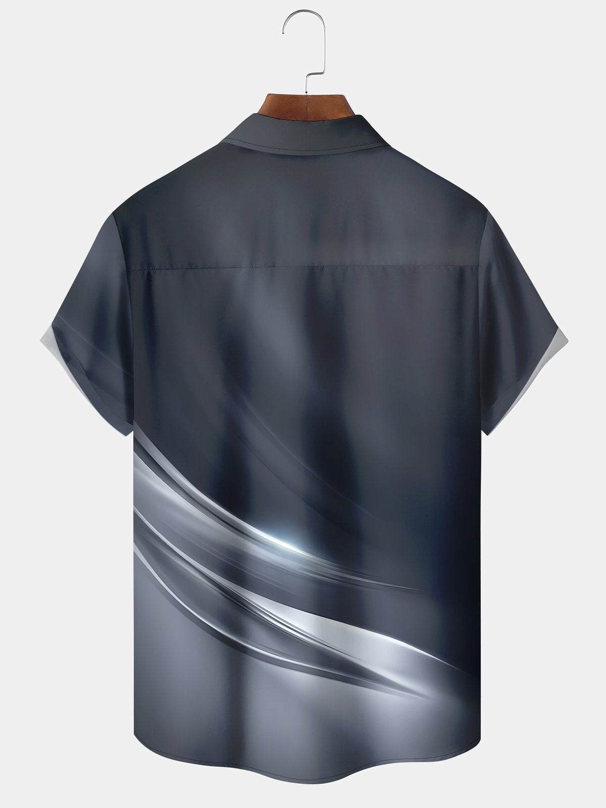 Geometric Gradient Line Holiday Palm Tree Hawaiian Shirt For Summer Vacation, Beach Travel, And Casual Wear
