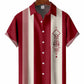 Retro Geometric Pattern 50'S Bowling Hawaiian Shirt For Outdoor Adventures, Coastal Travel, And Comfortable Casual Style