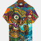 Hawaii Tiki Front Soft Hawaiian Shirt For Creative Adventures, Beach Travel, And Bold Warm Weather Wear