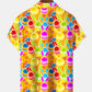Holiday Cartoon Easter Bunny Hawaiian Shirt For Summer Vacation, Beach Travel, And Casual Wear