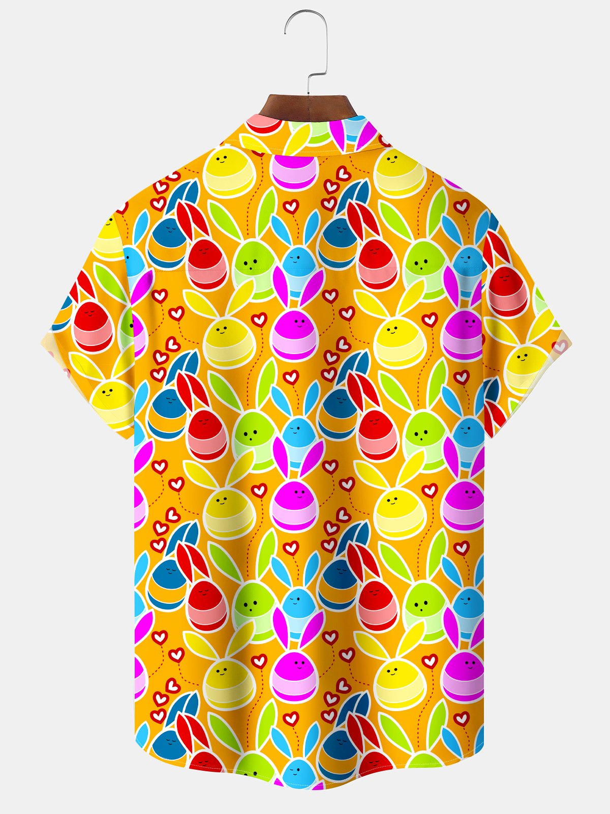 Holiday Cartoon Easter Bunny Hawaiian Shirt For Summer Vacation, Beach Travel, And Casual Wear