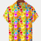 Holiday Cartoon Easter Bunny Hawaiian Shirt For Summer Vacation, Beach Travel, And Casual Wear