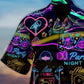Neon DJ Hawaiian Shirt For Resort Trips, Coastal Parties, And Warm Weather Style