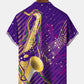 Mardi Gras Musical Instrument Hawaiian Shirt For Summer Vacation, Beach Travel, And Casual Wear